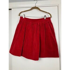 Ralph Lauren Red Corduroy Skirt Size 6 Old Money Preppy